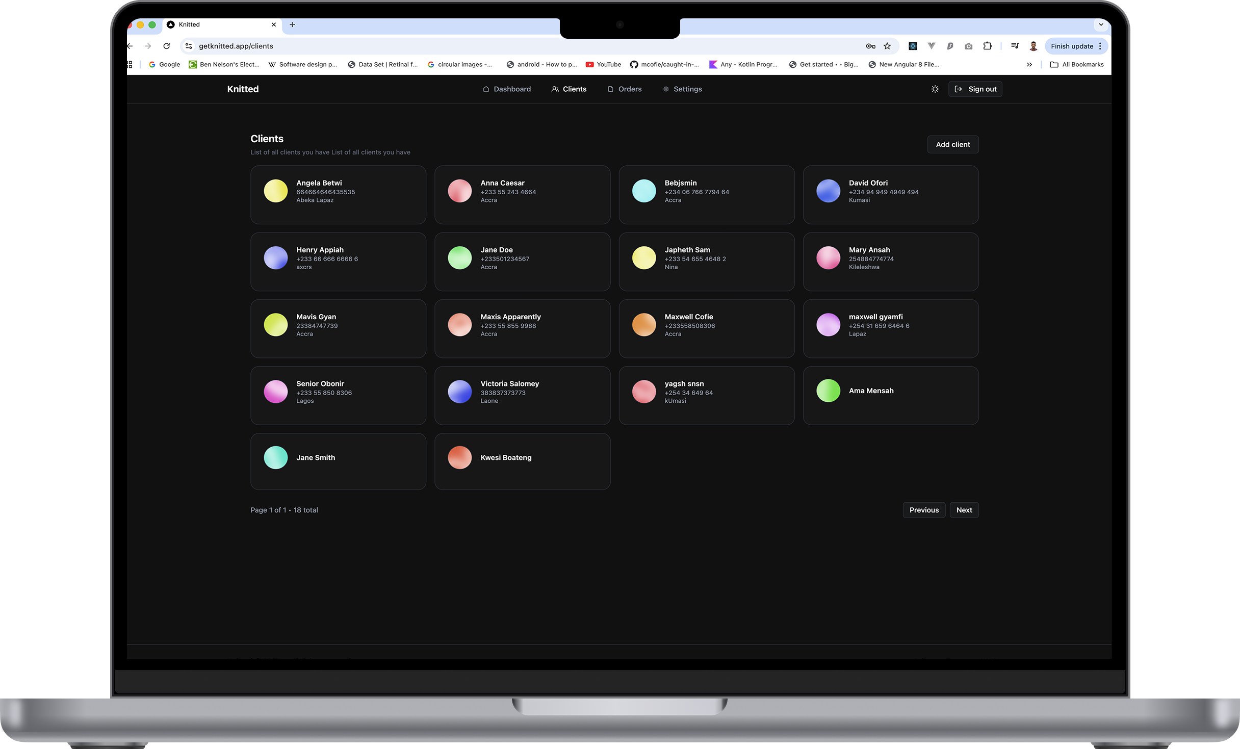 Knitted web screen 1 (dark)